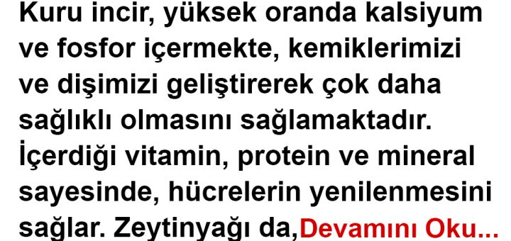 İnciri zeytinyağında bekletip yerseniz