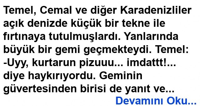 Bizi Kurtarın Fıkrası