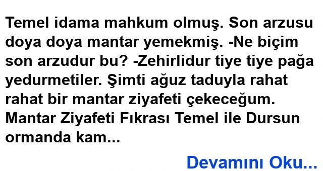 Mantar Ziyafeti Fıkrası