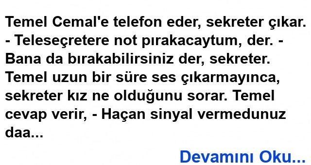 Sinyal Vermediniz Fıkrası