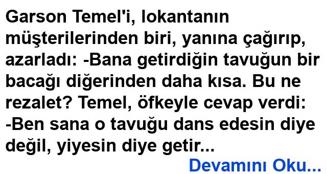 Yiyesin Diye Fıkrası