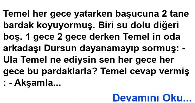 İki Bardak Fıkrası