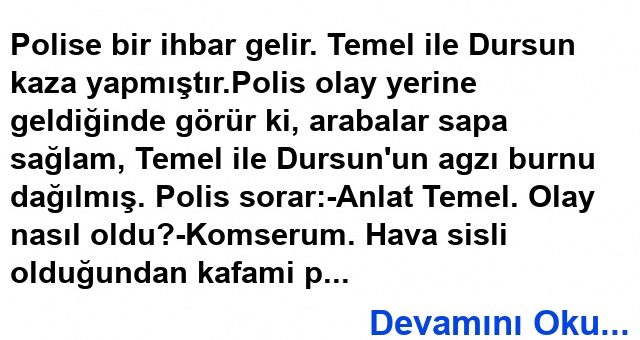 İlginç Kaza Fıkrası