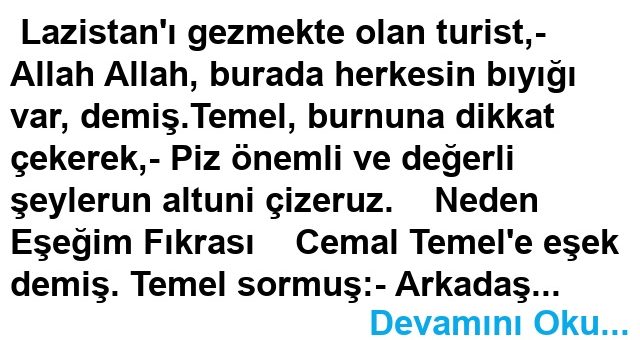 Altını Çizeriz Fıkrası