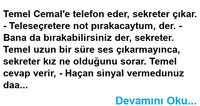 Sinyal Vermediniz Fıkrası