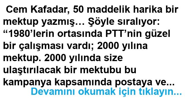 50 Yaşımdan 20 Yaşıma Mektup