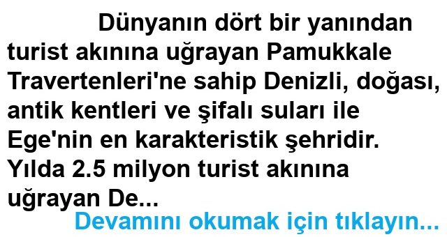 Denizli’nin Gezilecek 40 Yer